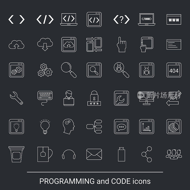 Programming icon set